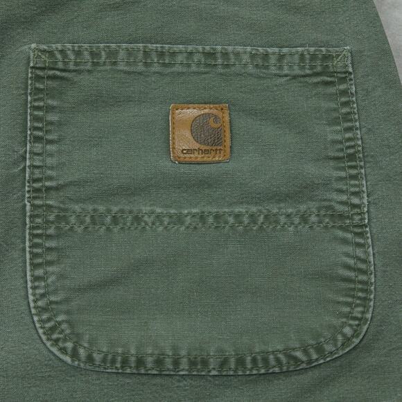 Vintage Y2K Carhartt B144 OLV Olive Green Carpenter Short Workwear 32x7.5 - Picture 6 of 11